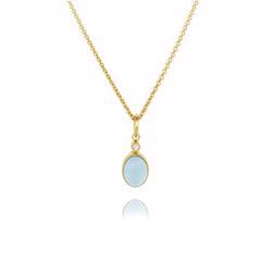 Forgyldt Carr� vedh�ng med bl� quartz og zirkonia